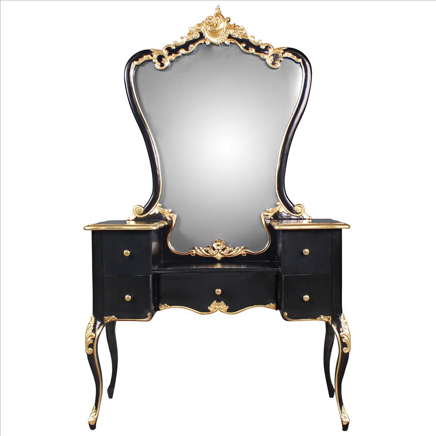 Isabella Waterfall Vanity Dressing Table with Mirror