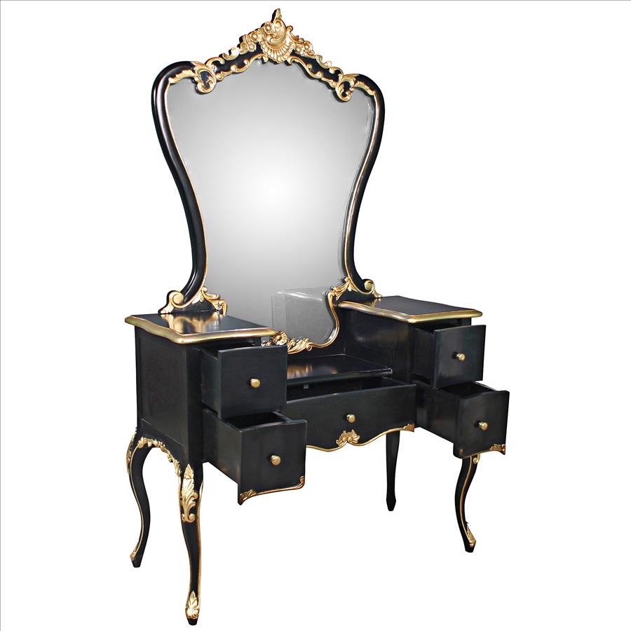 Isabella Waterfall Vanity Dressing Table with Mirror