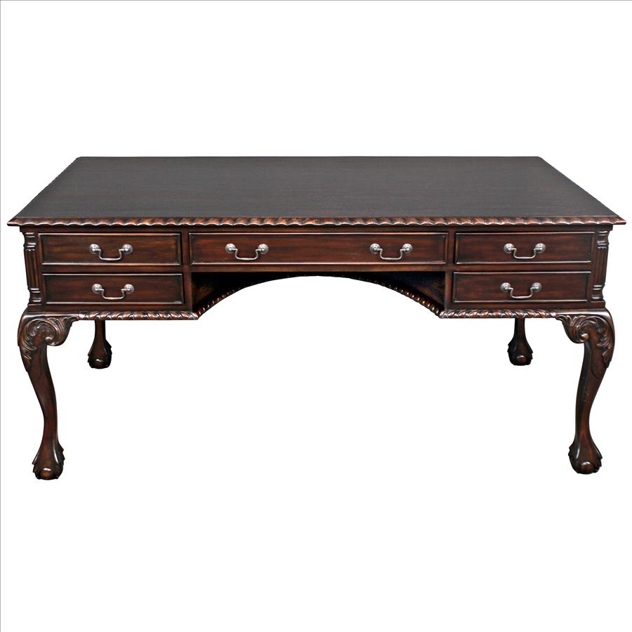 19th Century Chippendale Mahogany Partners Writing Desk