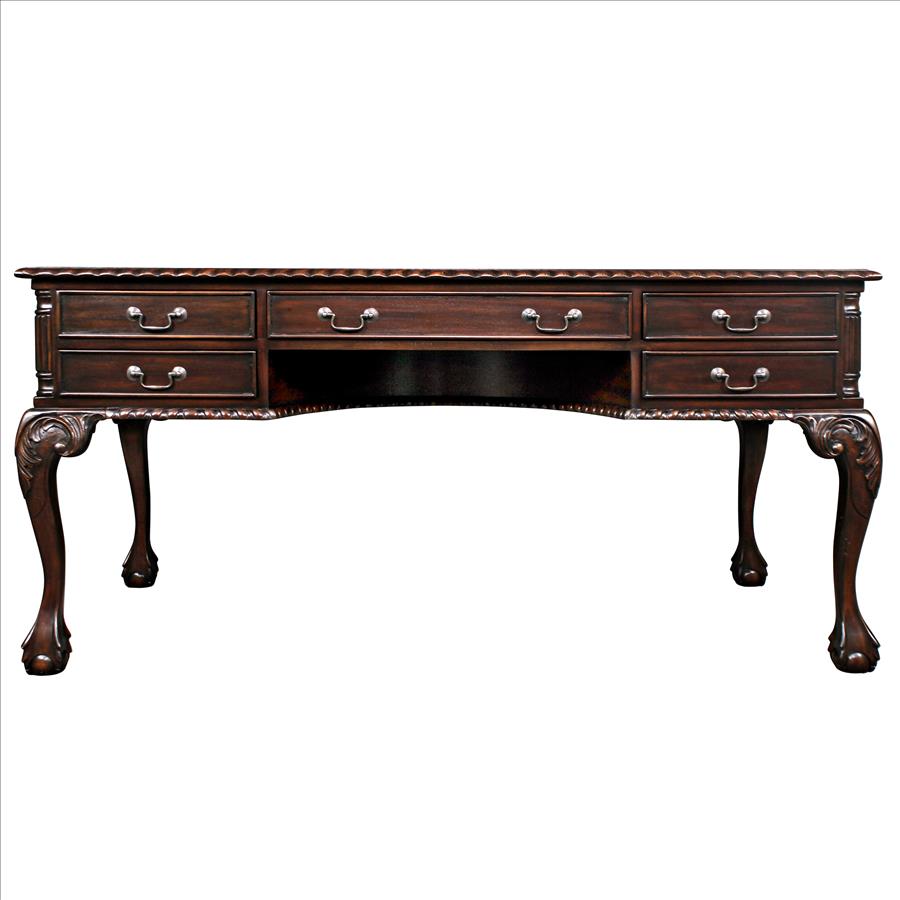 19th Century Chippendale Mahogany Partners Writing Desk