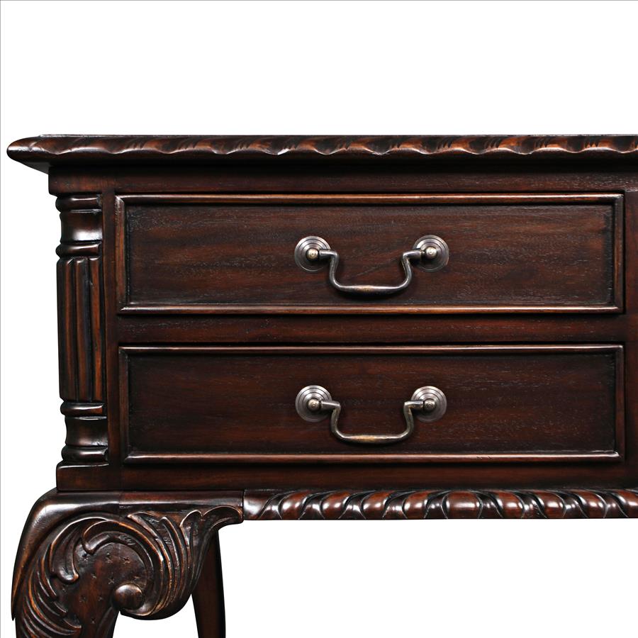 19th Century Chippendale Mahogany Partners Writing Desk