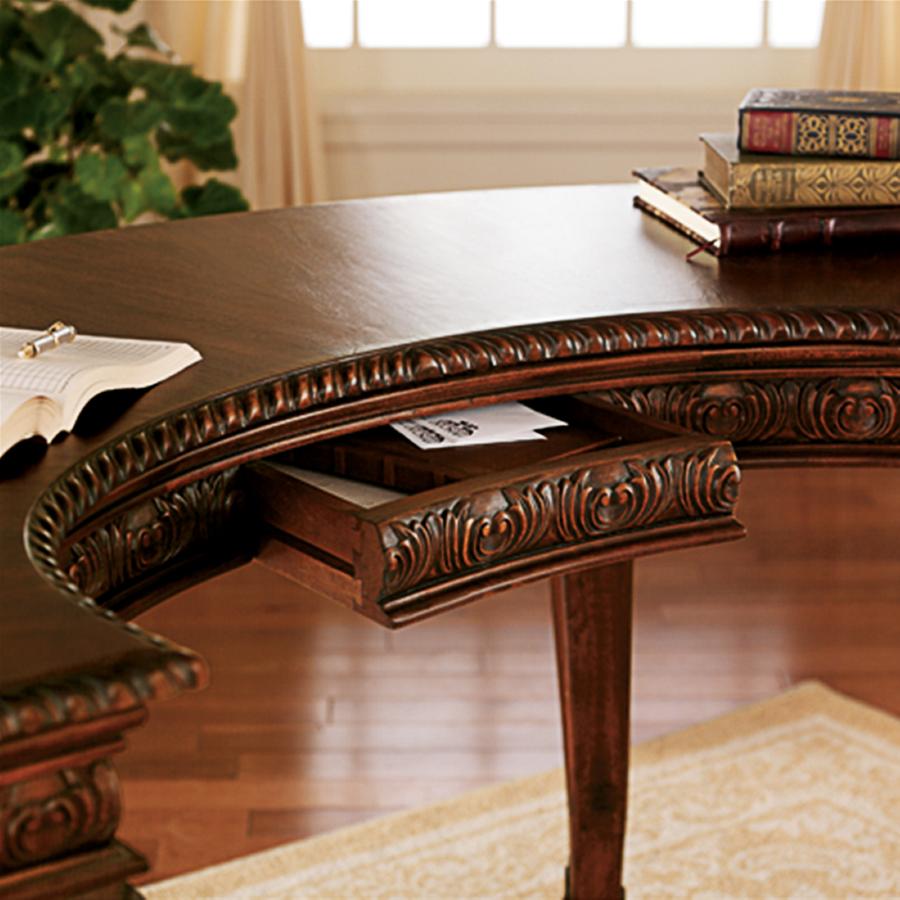 La Voute Grande Crescent Mahogany Executive Desk