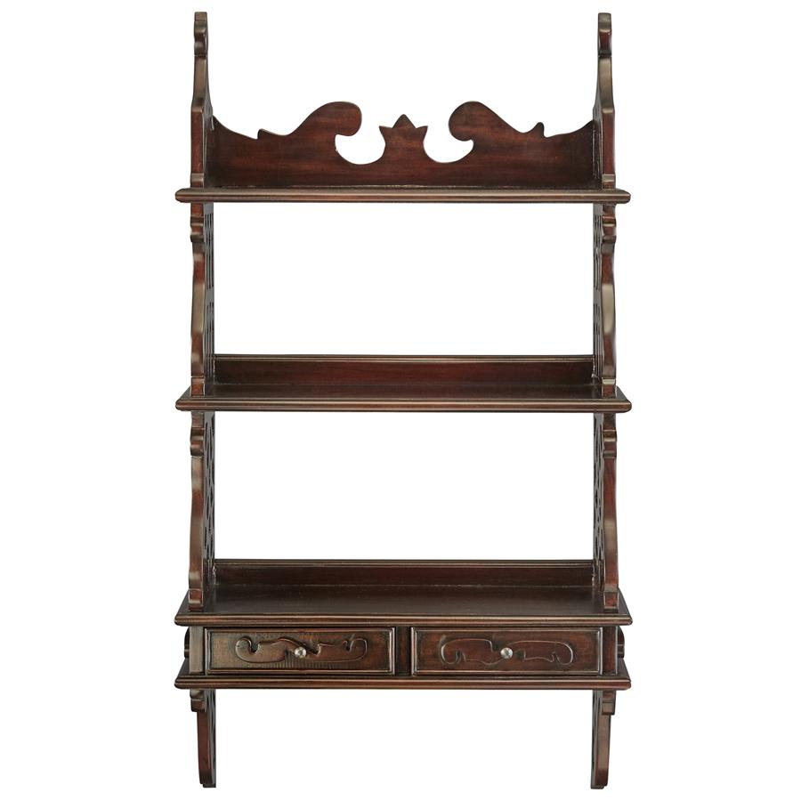 Chinese Chippendale-Style Hardwood Curio Shelves