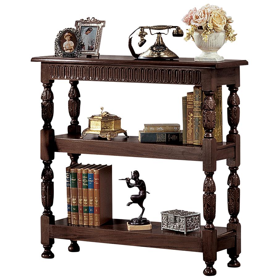 Jacobean-Style Triple Etagere Bookshelf