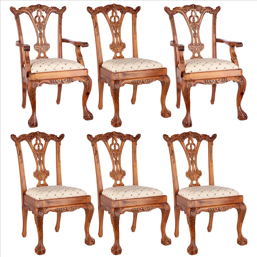 English Chippendale Chairs: Set of Six (2 Armchairs, 4 Side Chairs)