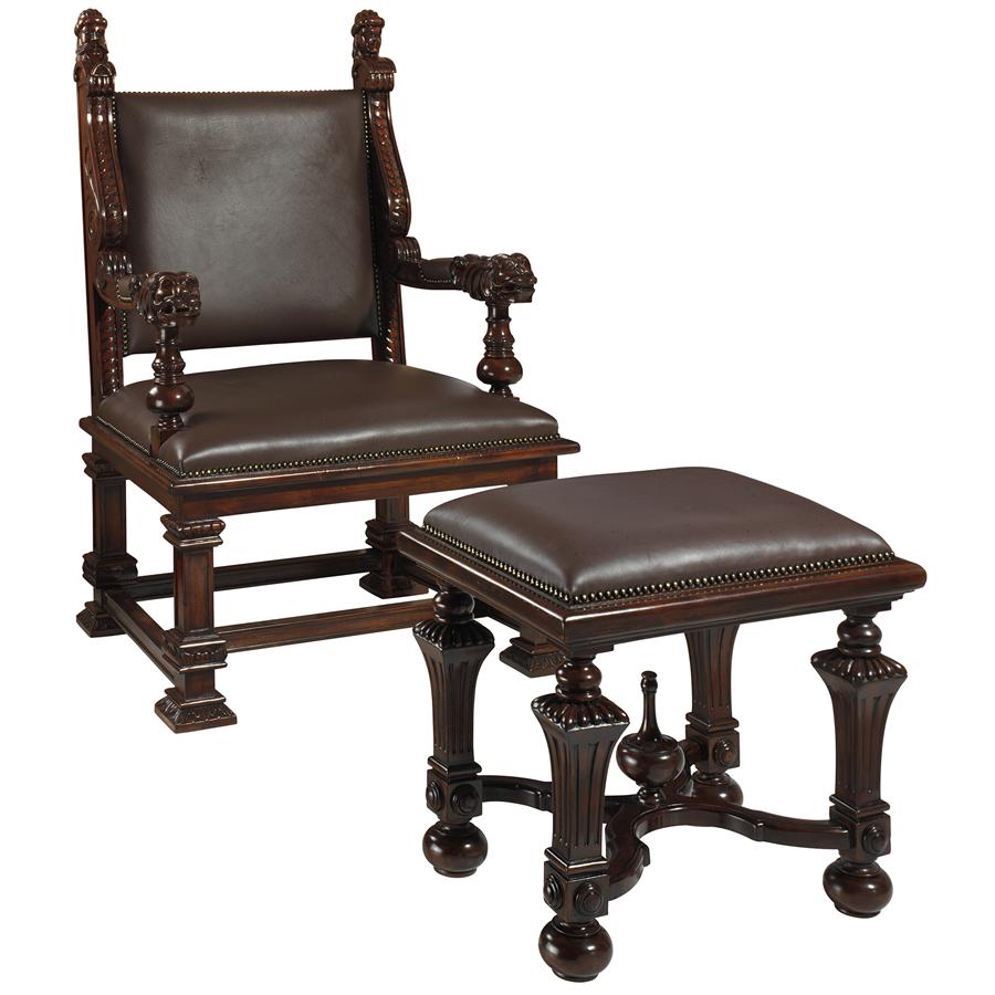 Lord Cumberland's Throne Chair and Foot Stool
