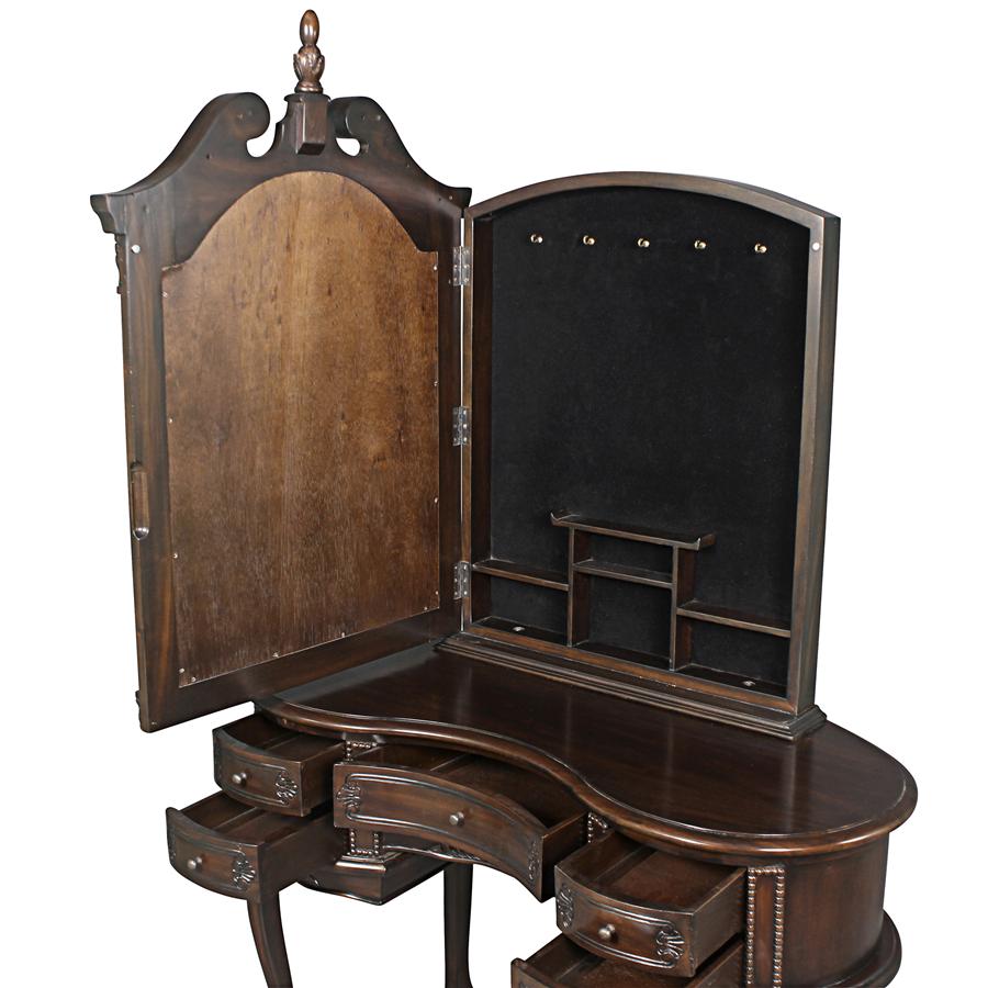 The Queen Anne Dressing Table and Mirror Set