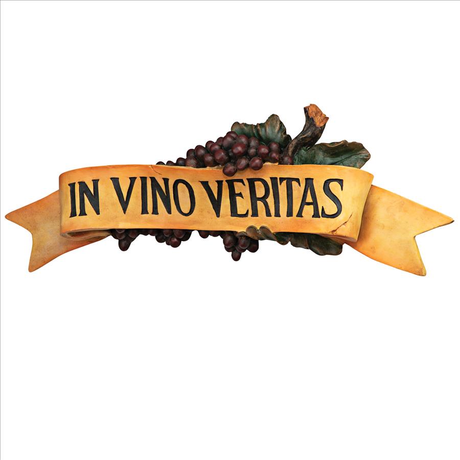 In Vino Veritas Italian Sign Grape Wall Sculpture