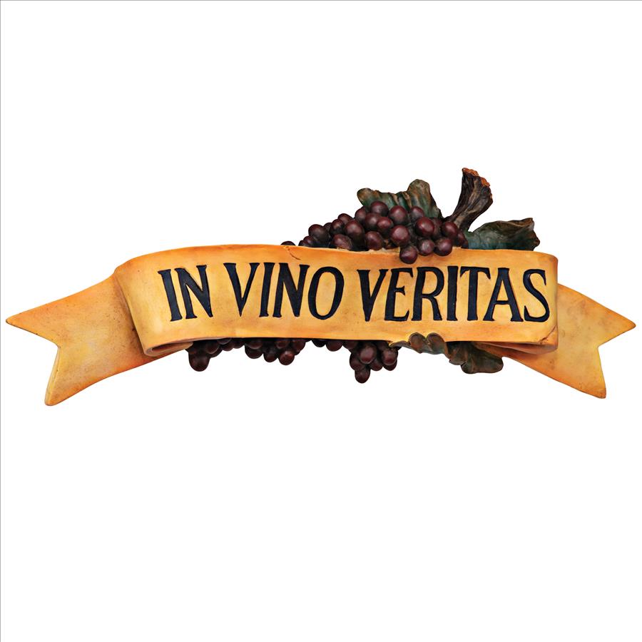 In Vino Veritas Italian Sign Grape Wall Sculpture