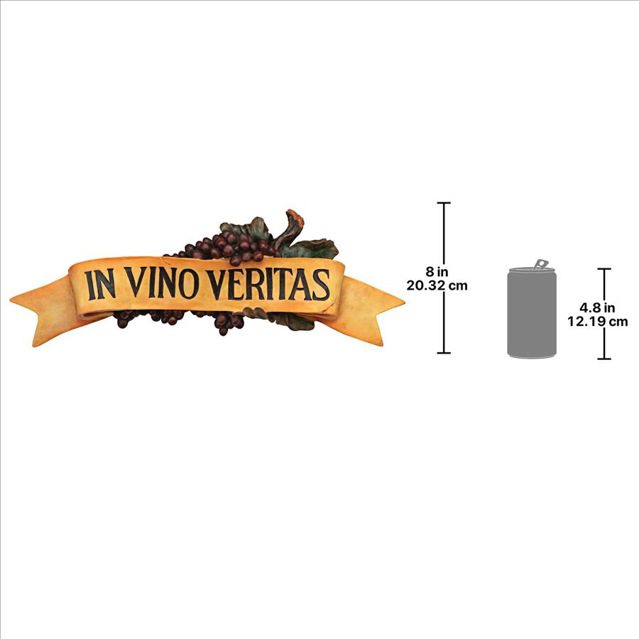 In Vino Veritas Italian Sign Grape Wall Sculpture