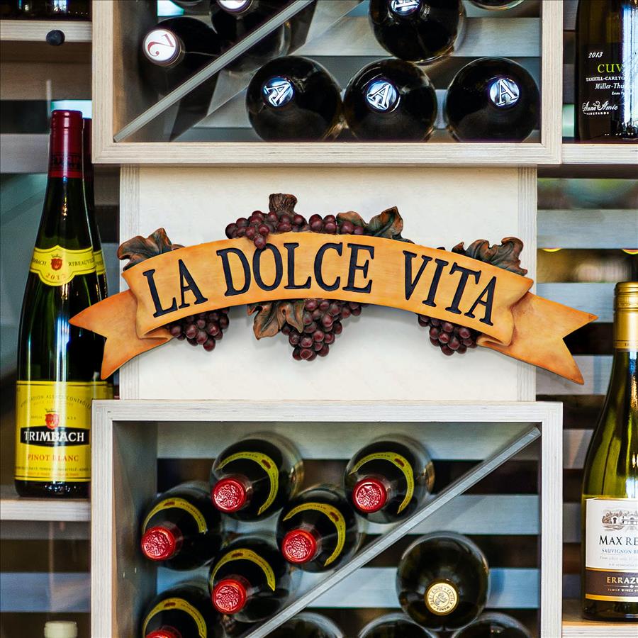 La Dolce Vita Italian Sign Grape Wall Sculpture
