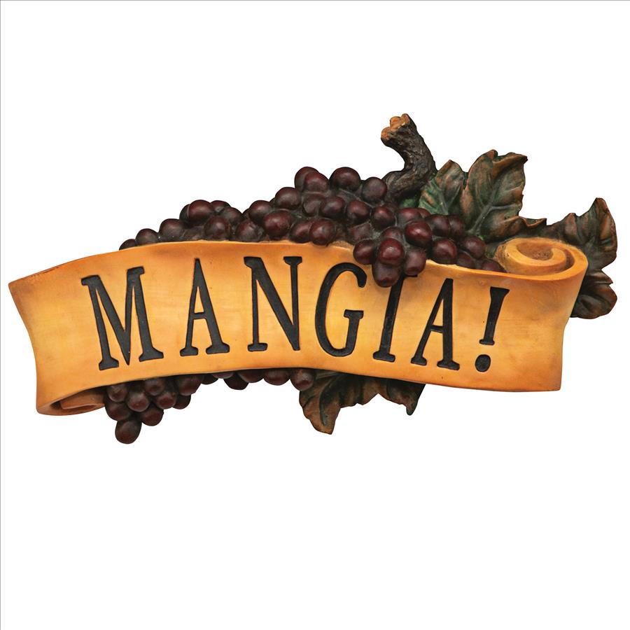Mangia Italian Signs Grape Wall Sculpture