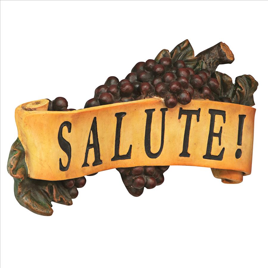 Salute Italian Signs Grape Wall Sculpture