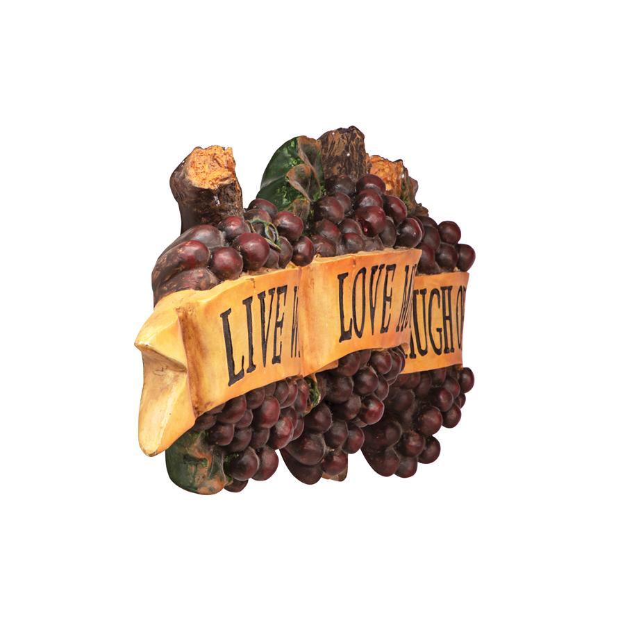 Live-Love-Laugh Italian Sign Grape Wall Sculpture