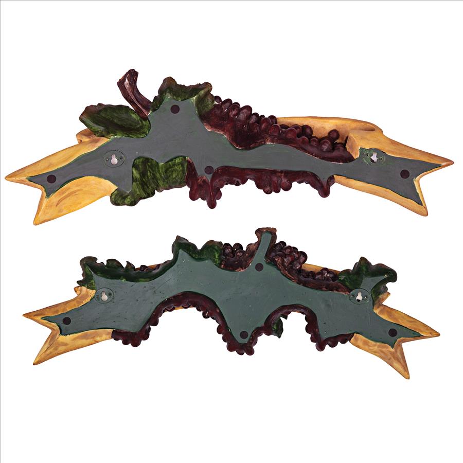 La Dolce Vita and In Vino Veritas Italian Signs Grape Wall Sculptures: Set of Two