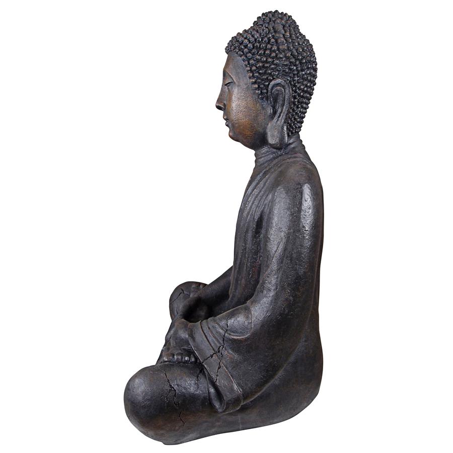 Meditative Buddha of the Grand Temple: Basalt Finish, Large