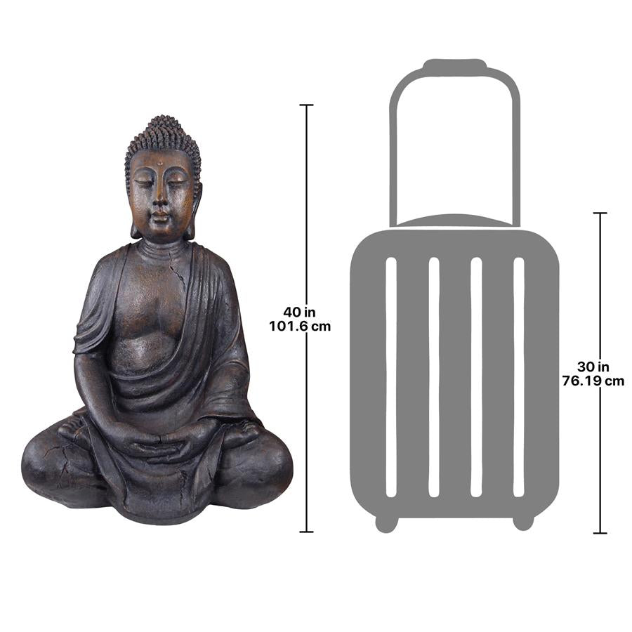 Meditative Buddha of the Grand Temple: Basalt Finish, Large