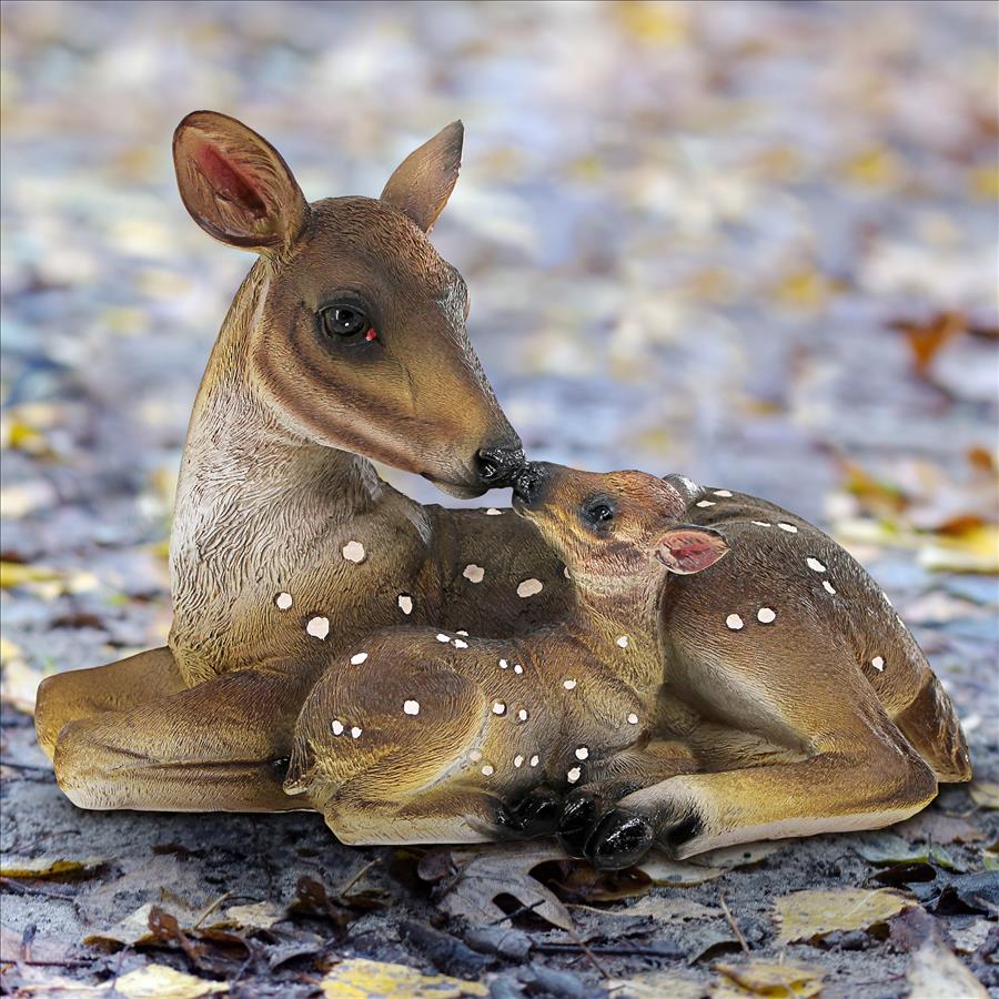 Mother's Love Doe and Fawn Statue: Medium