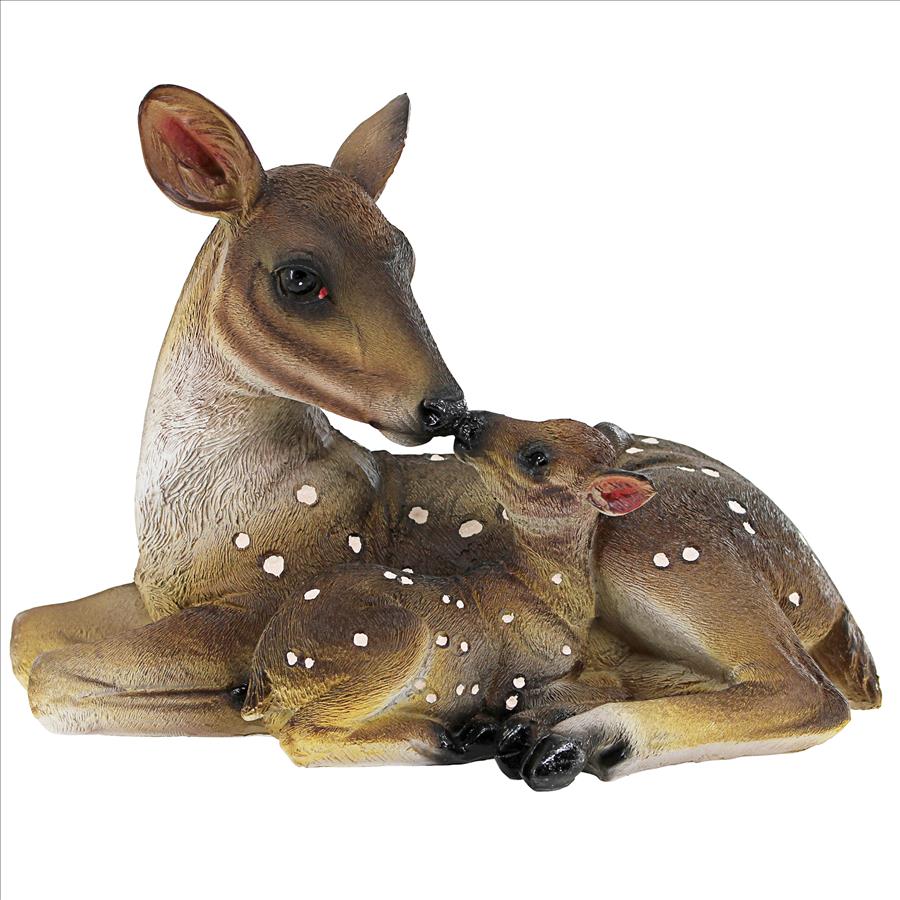 Mother's Love Doe and Fawn Statue: Medium