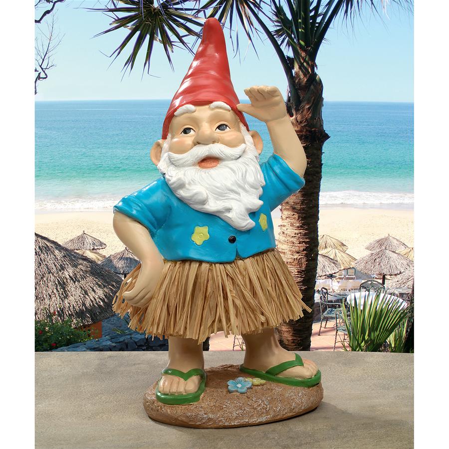 Hawaiian Hank Grass Skirt Gnome Statue