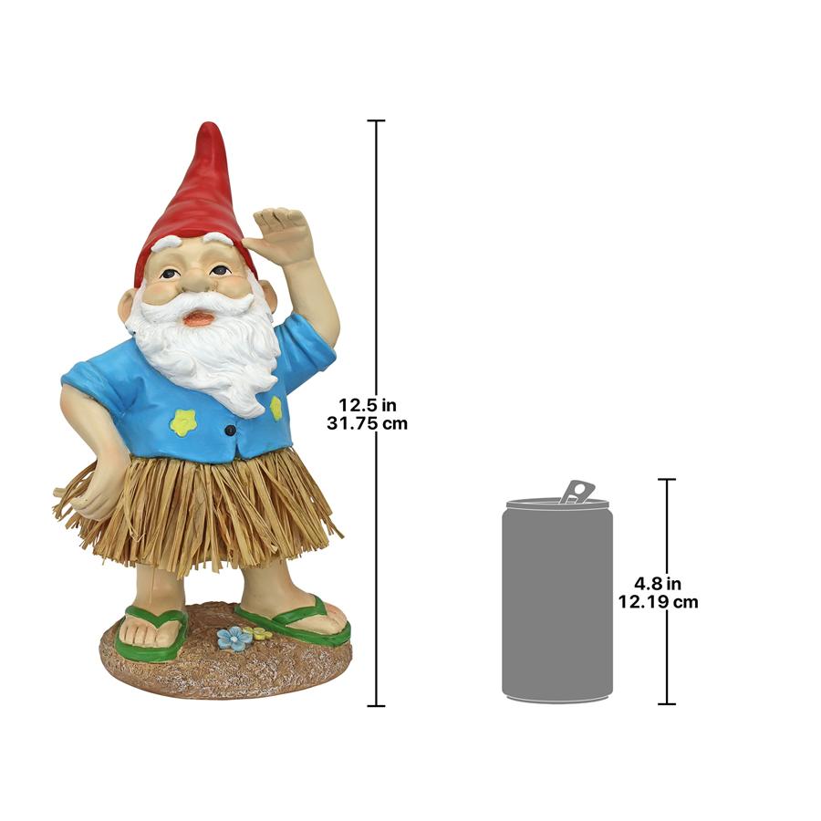 Hawaiian Hank Grass Skirt Gnome Statue