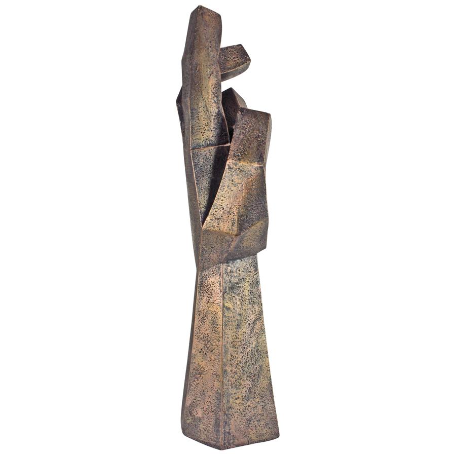 Freedom Rising Modern Cubist Outstretched Hand Statue