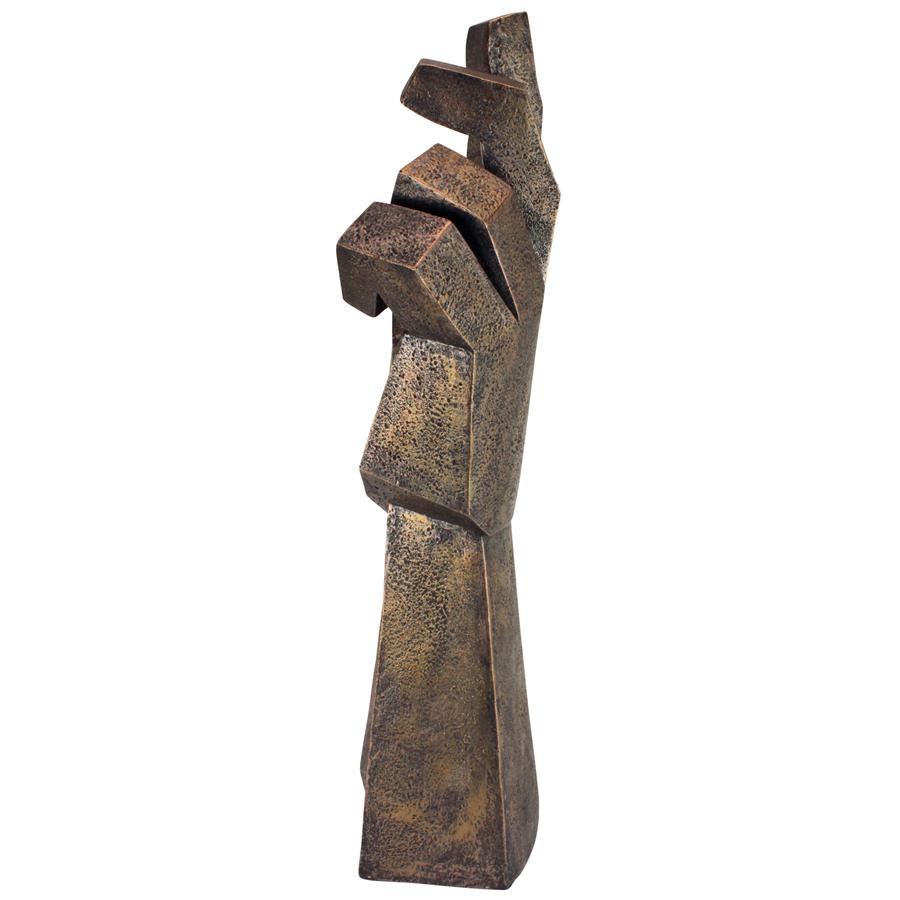 Freedom Rising Modern Cubist Outstretched Hand Statue