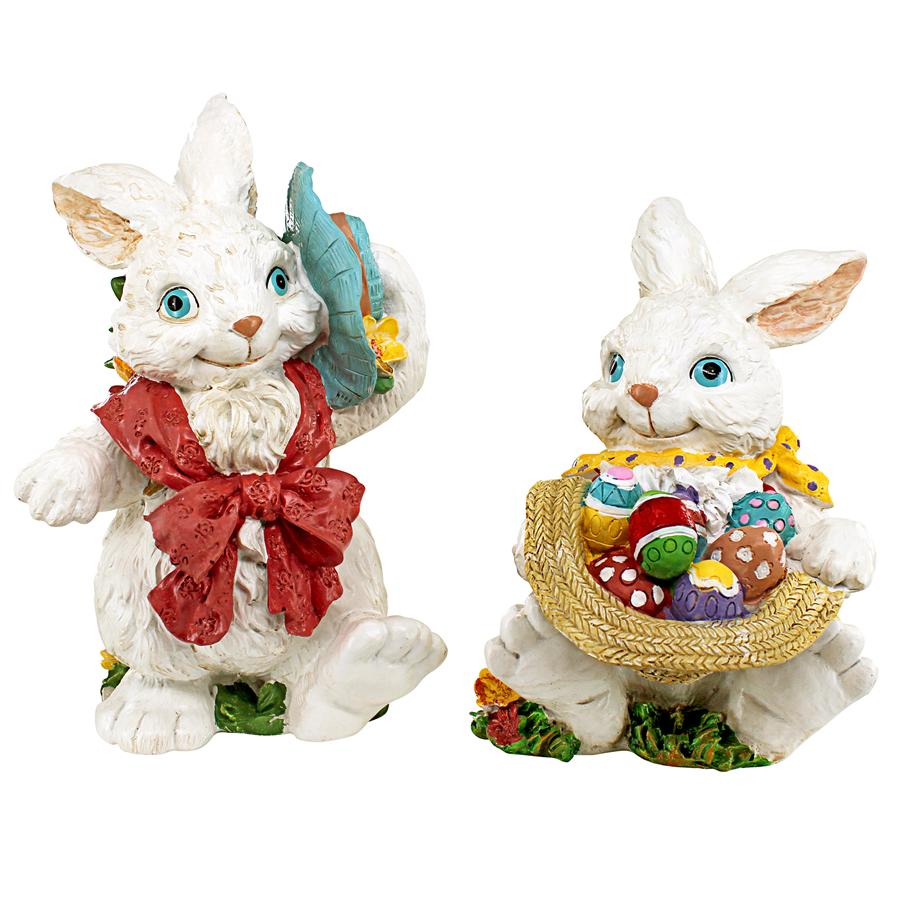 Constance and Mortimer Easter Rabbit Statues