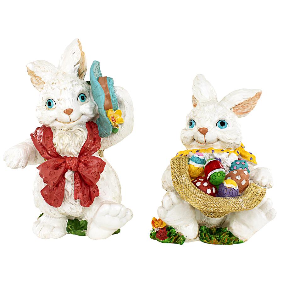 Constance and Mortimer Easter Rabbit Statues