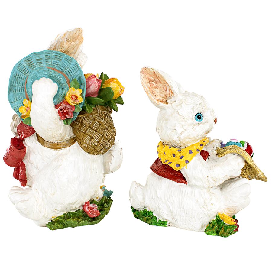 Constance and Mortimer Easter Rabbit Statues