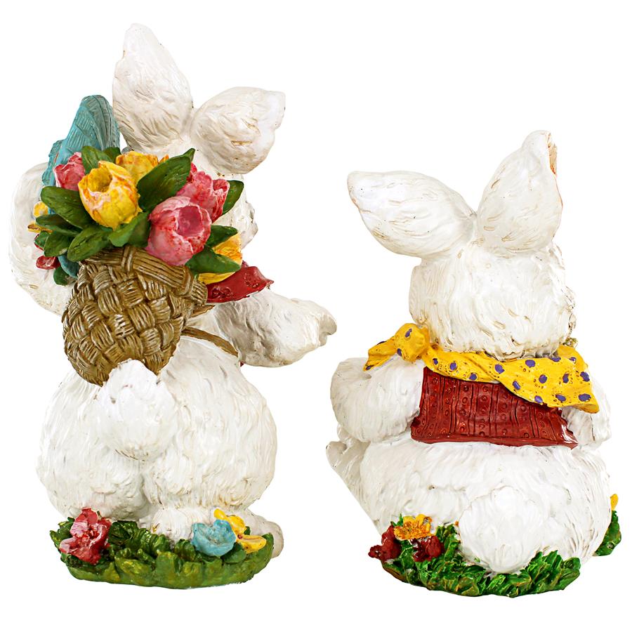 Constance and Mortimer Easter Rabbit Statues