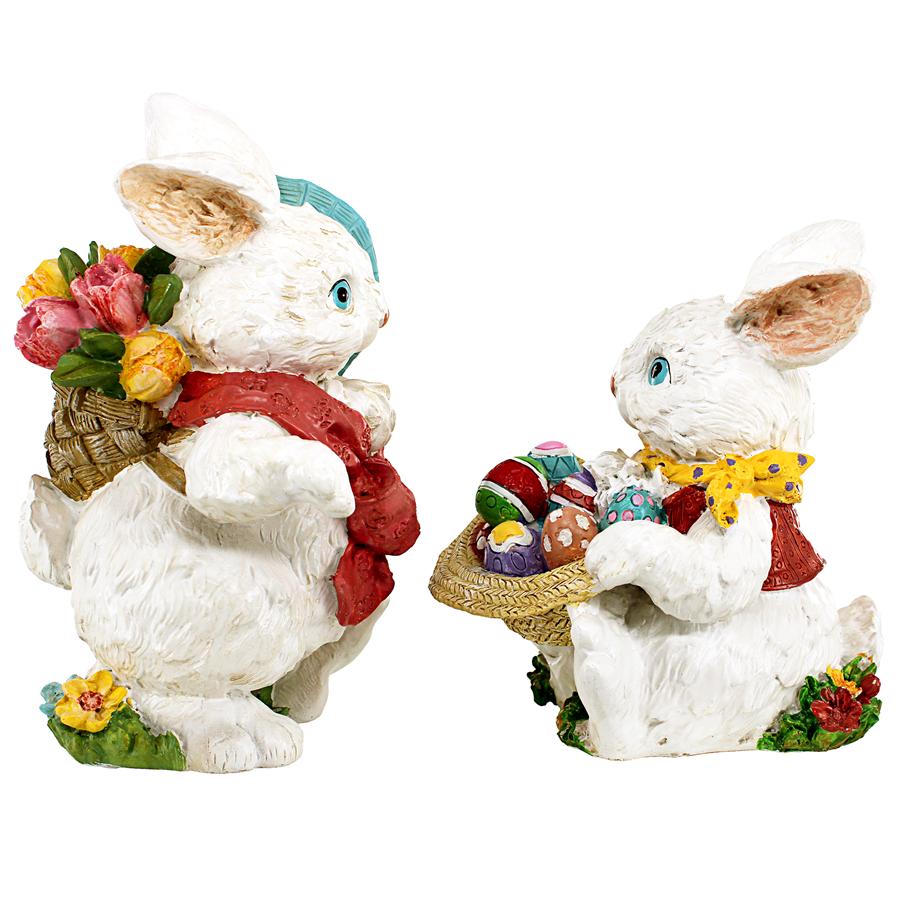 Constance and Mortimer Easter Rabbit Statues