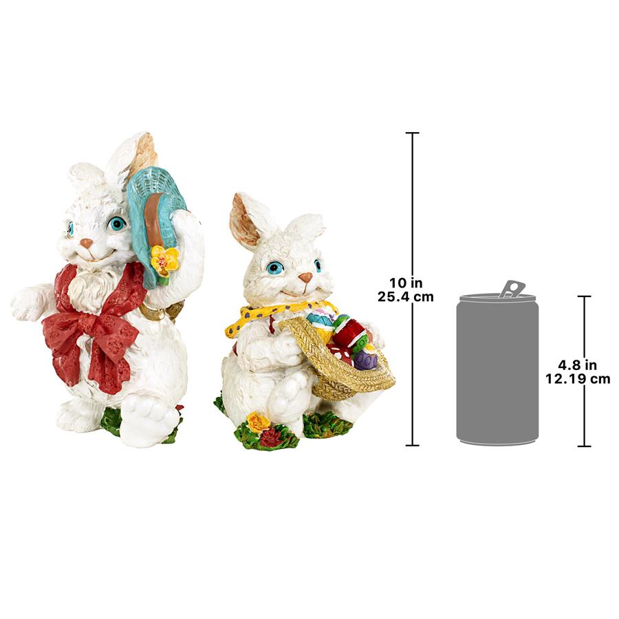 Constance and Mortimer Easter Rabbit Statues