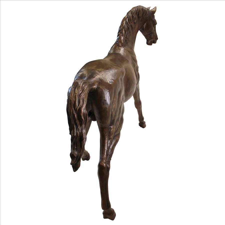 Trotting Thoroughbred Horse Cast Bronze Garden Statue