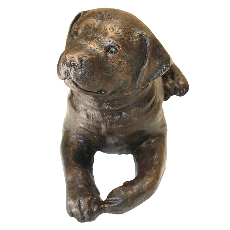 Labrador Puppy Dog Cast Bronze Garden Statue