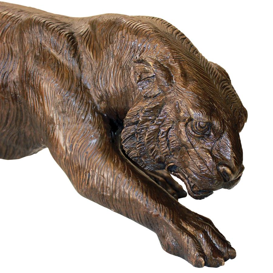 Prowling Tiger Cast Bronze Garden Statue