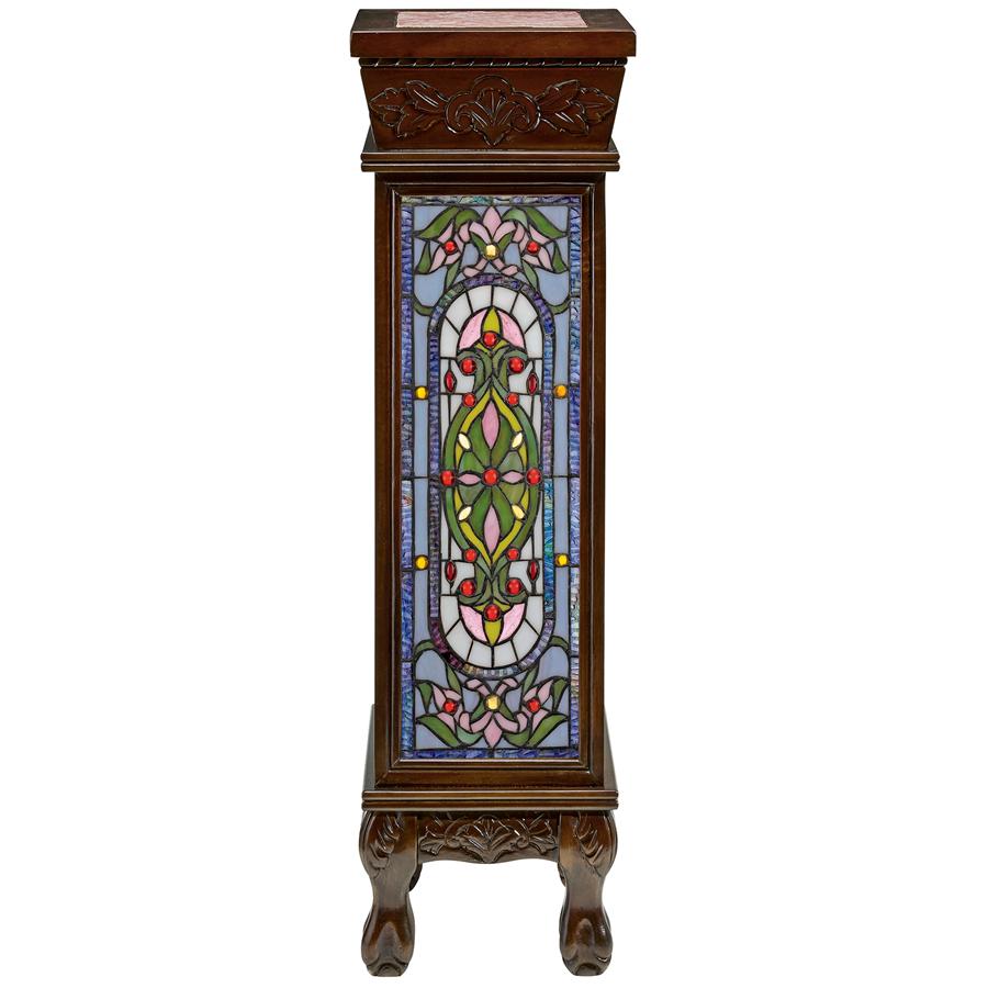 Baldwin Beaux-Arts Stained Glass Illuminated Hand-Crafted Pedestal