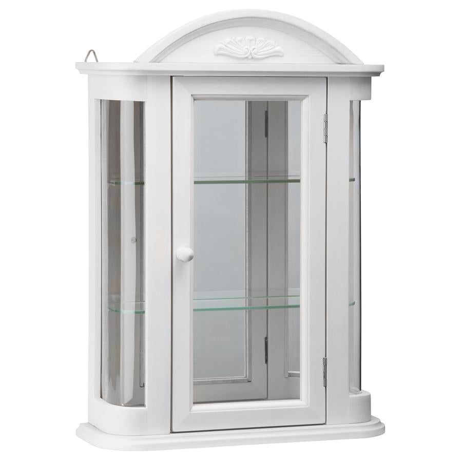 Rosedale Hardwood Wall Curio Cabinet: Lily White Finish