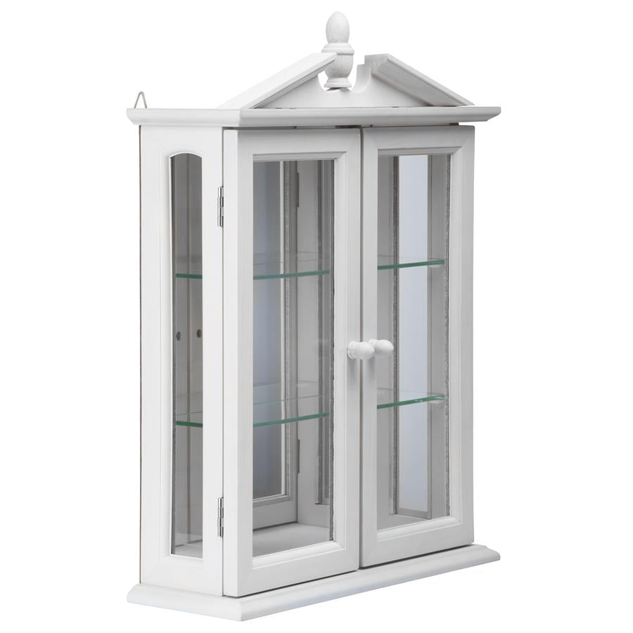 Amesbury Manor Hardwood Wall Curio Cabinet: Lily White Finish