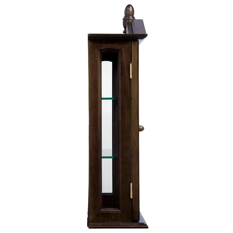 Amesbury Manor Hardwood Wall Curio Cabinet: Walnut Finish