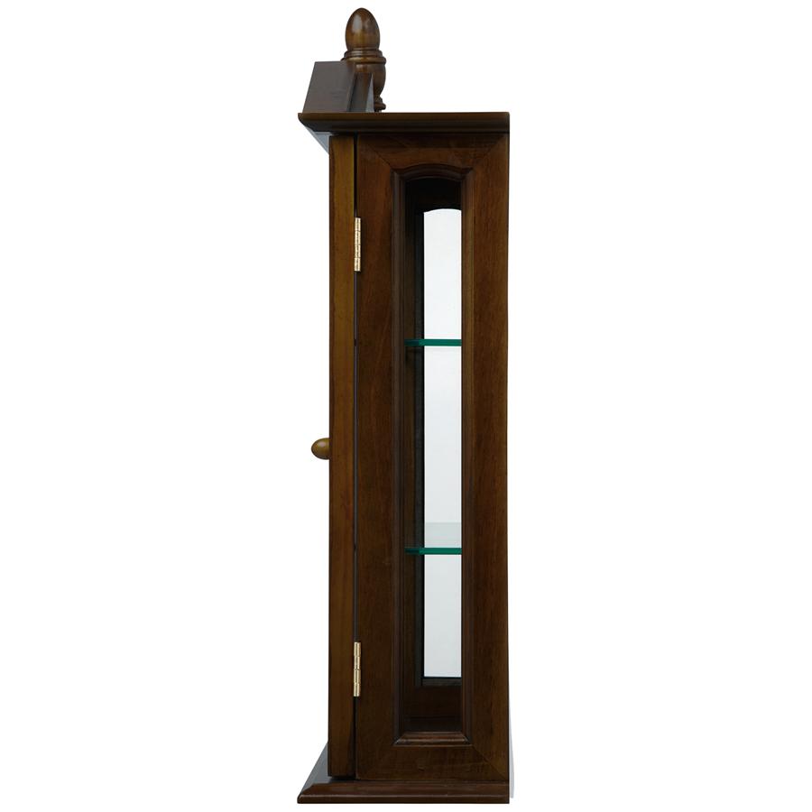 Amesbury Manor Hardwood Wall Curio Cabinet: Walnut Finish