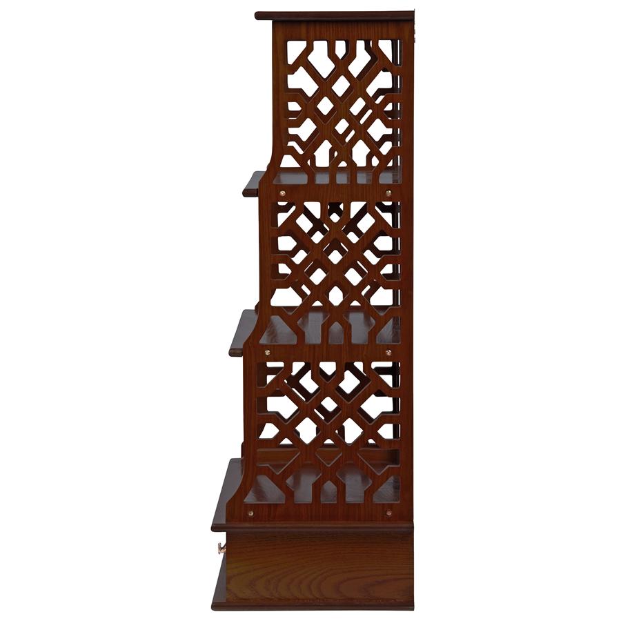 Chinese Chippendale-Style Triple Shelf Hardwood Wall Curio