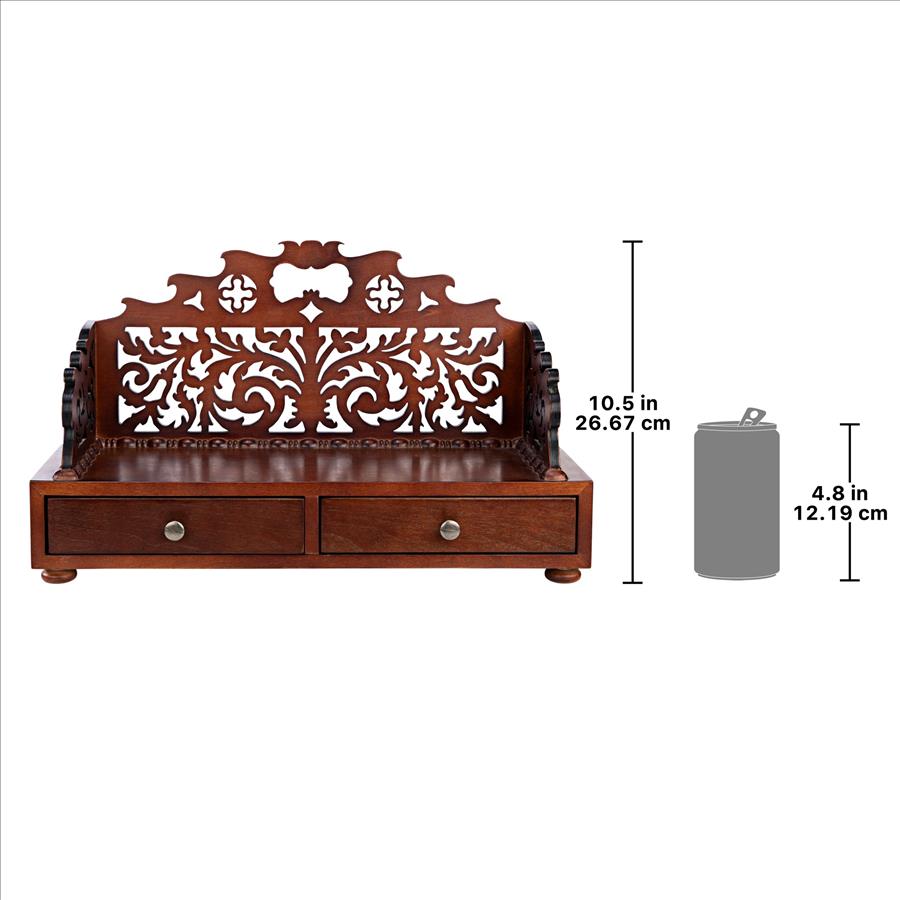 Antiquarian Floral Tracery Desktop Book Organizer