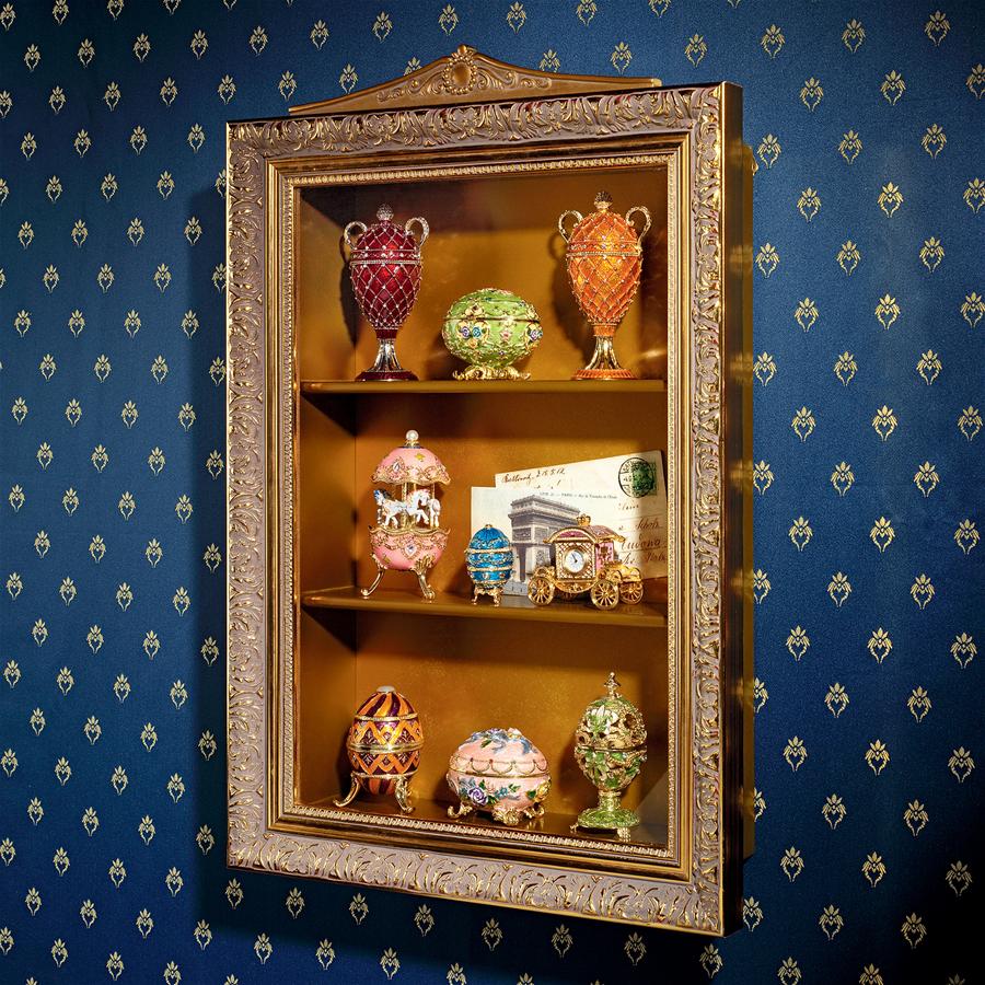 Eggs of the Tsar Wall Curio Display Cabinet