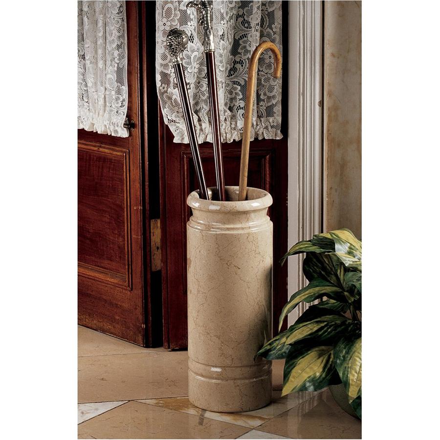 Authentic 44-lb. Solid Marble Cane and Umbrella Stand Vessel: Ivory