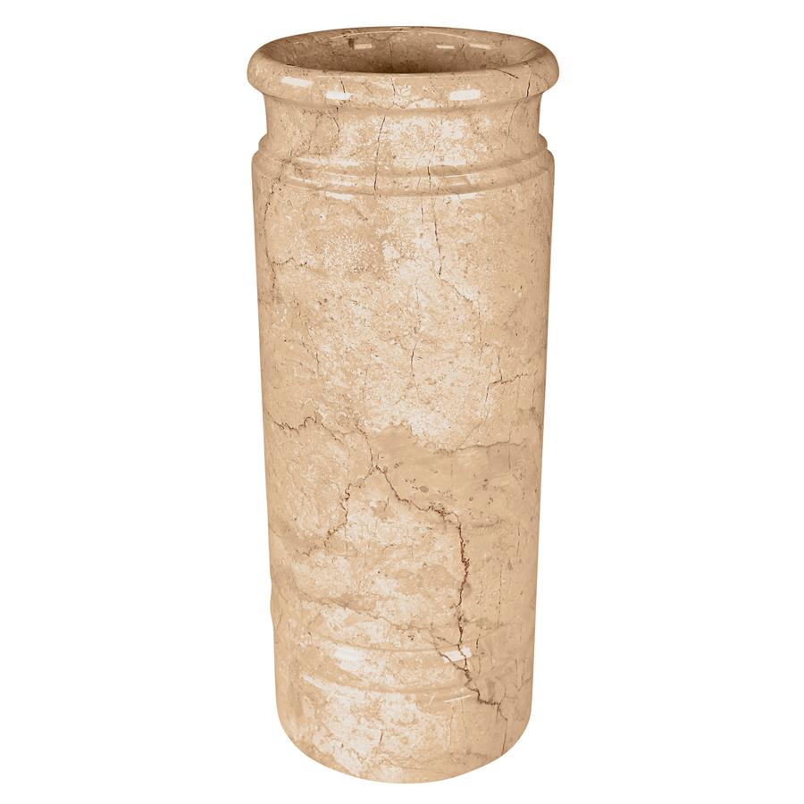 Authentic 44-lb. Solid Marble Cane and Umbrella Stand Vessel: Ivory