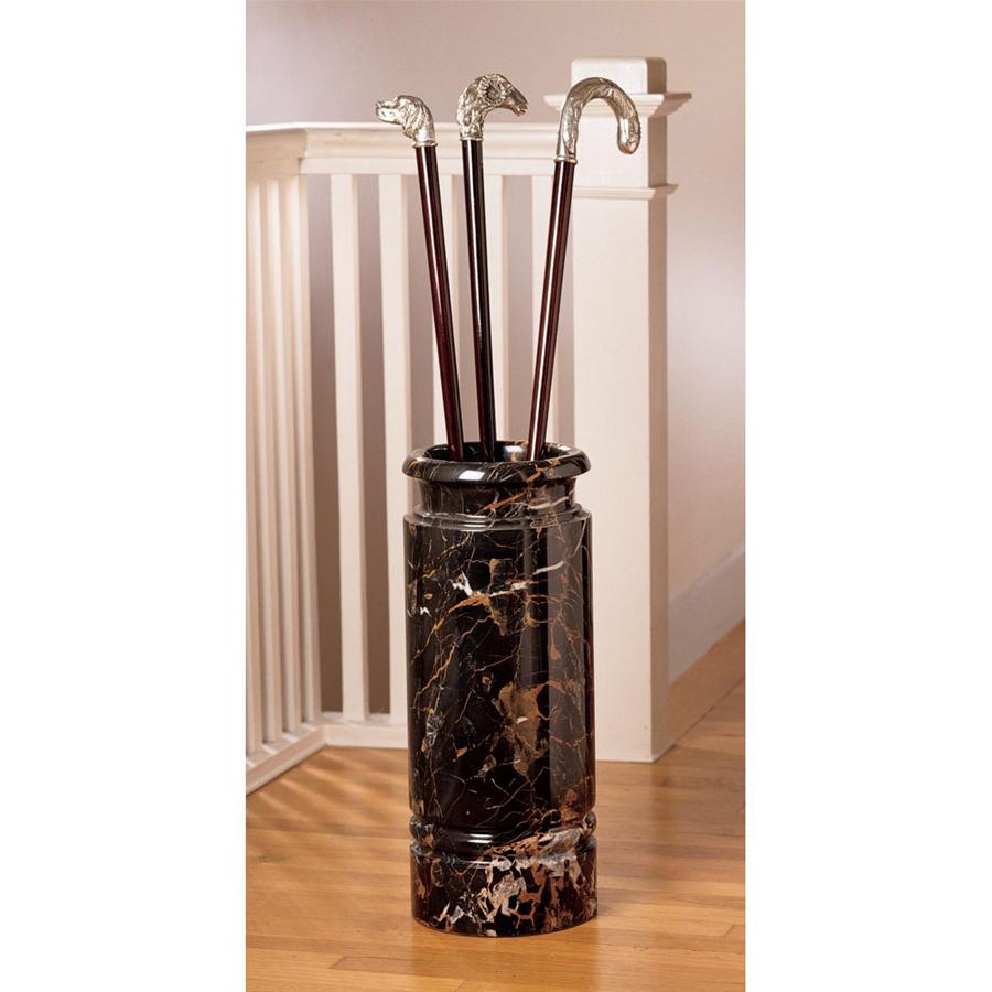 Authentic 44-lb. Solid Marble Cane and Umbrella Stand Vessel: Ebony