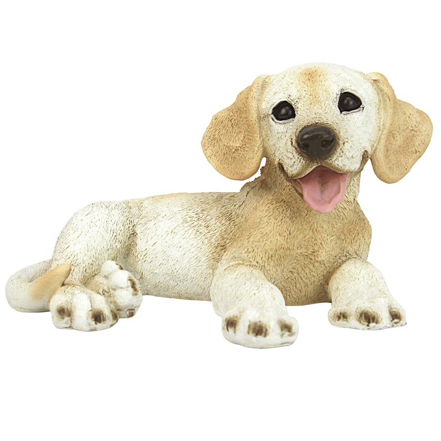 Yellow Labrador Puppy Dog Statue