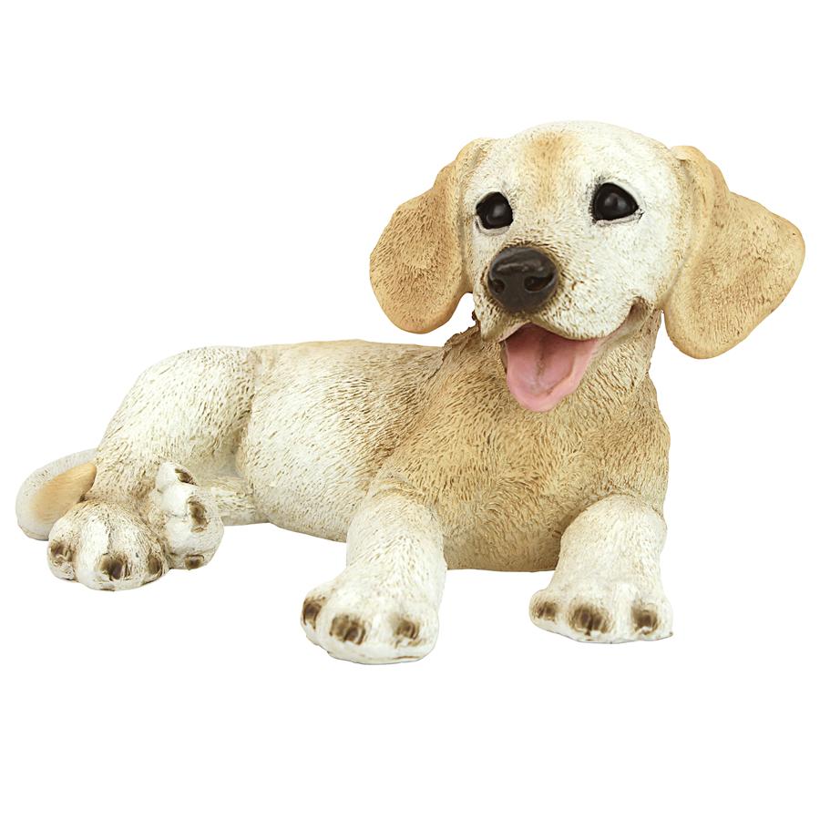 Yellow Labrador Puppy Dog Statue