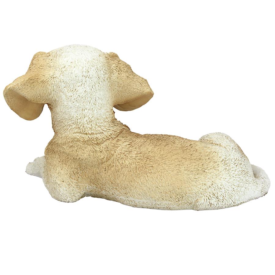 Yellow Labrador Puppy Dog Statue